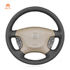 MEWANT Hand Stitch Car Steering Wheel Cover for Nissan Patrol Y61 1997 - 2014/Nissan Maxima 2000 - 2003 - Mewant Cover