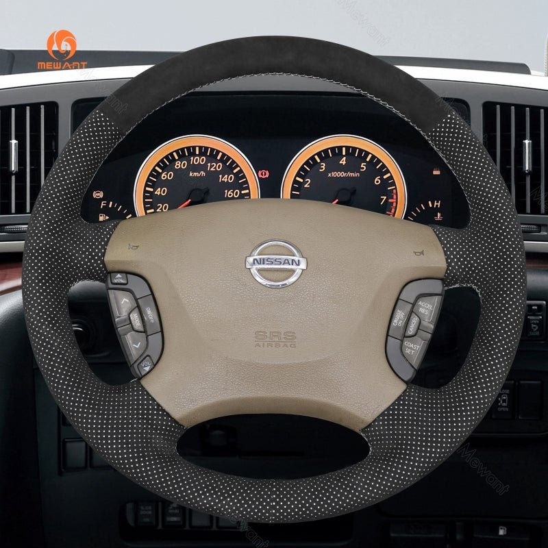 MEWANT Hand Stitch Car Steering Wheel Cover for Nissan Patrol Y61 1997 - 2014/Nissan Maxima 2000 - 2003 - Mewant Cover