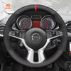 MEWANT Hand Stitch Car Steering Wheel Cover for Opel Adam 2012 - 2020 - Alcantara, Leather, Carbon Fiber, Easy Install, Non - Slip, Best Steering Wheel Cover