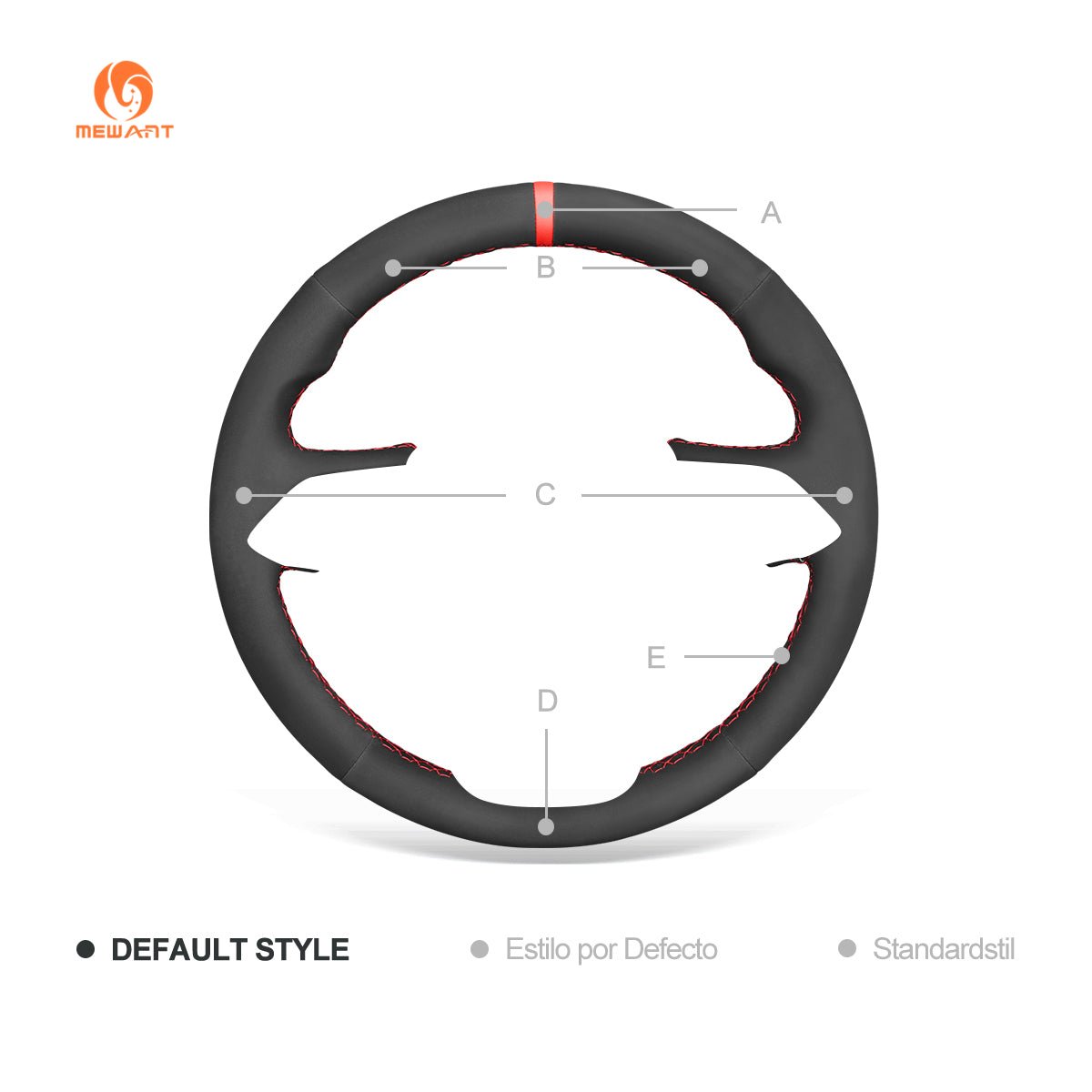 MEWANT Hand Stitch Car Steering Wheel Cover for Opel Astra (J) 2009 - 2015 / Buick Encore 2013 - 2019 - Alcantara, Leather, Carbon Fiber, Easy Install, Non - Slip, Best Steering Wheel Cover