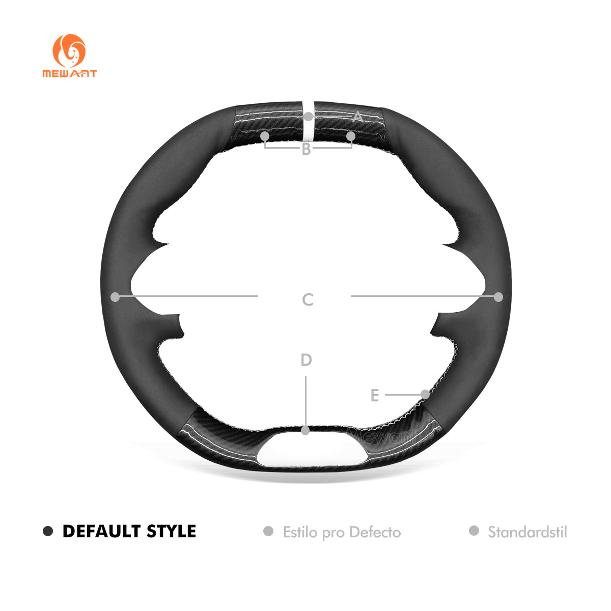 MEWANT Hand Stitch Car Steering Wheel Cover for Peugeot 208 308 SW 2008 3008 508 SW 5008 Rifter (GT/GT Line) - Alcantara, Leather, Carbon Fiber, Easy Install, Non - Slip, Best Steering Wheel Cover