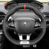 MEWANT Hand Stitch Car Steering Wheel Cover for Peugeot 208 (GTi/GT Line/GT) / 308 (GT/GTi/GT Line) / 308 SW (GT/GT Line) / 2008 (GT Line) - Mewant Cover