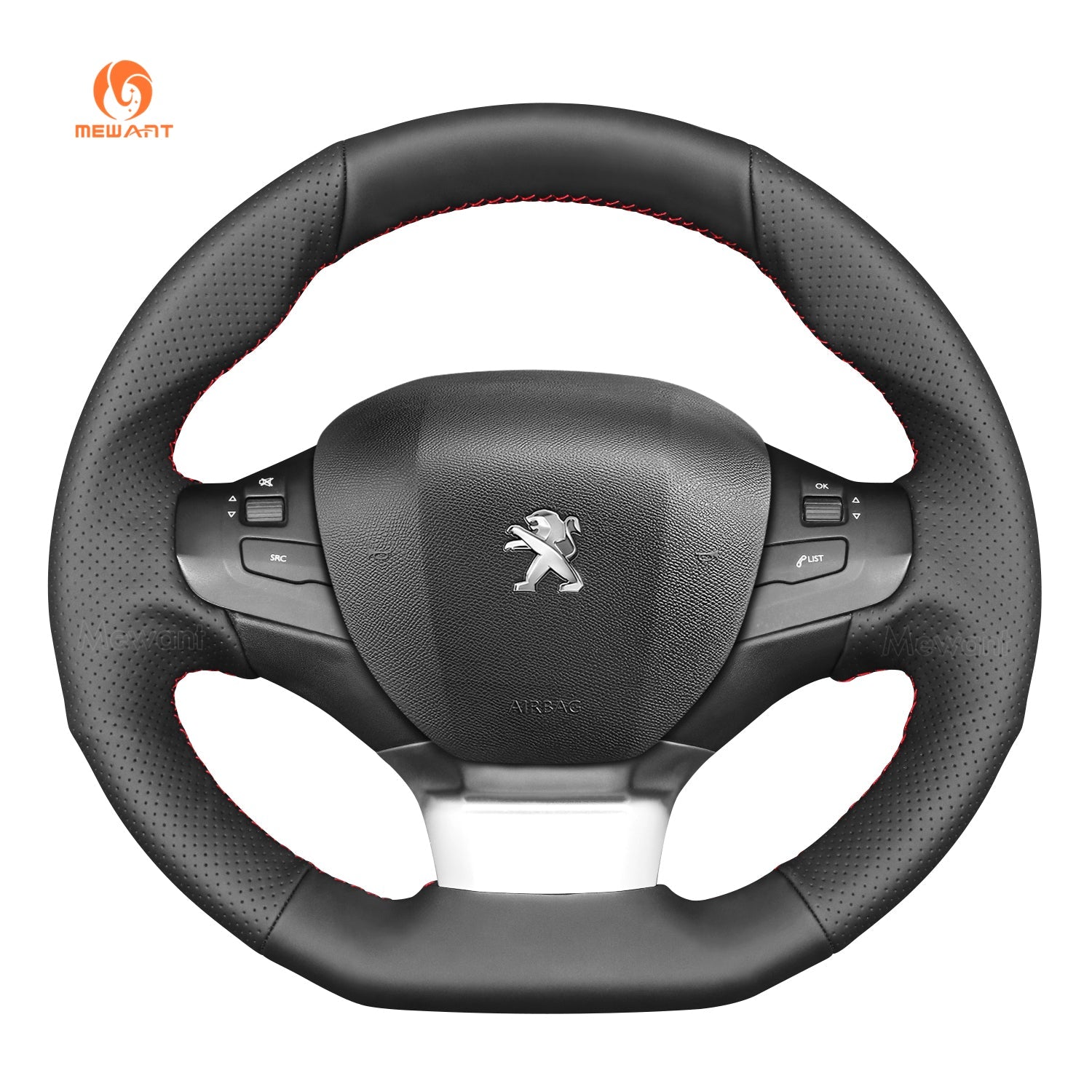 MEWANT Hand Stitch Car Steering Wheel Cover for Peugeot 308 2013 - 2021 / 308 SW 2014 - 2021 - Mewant Cover