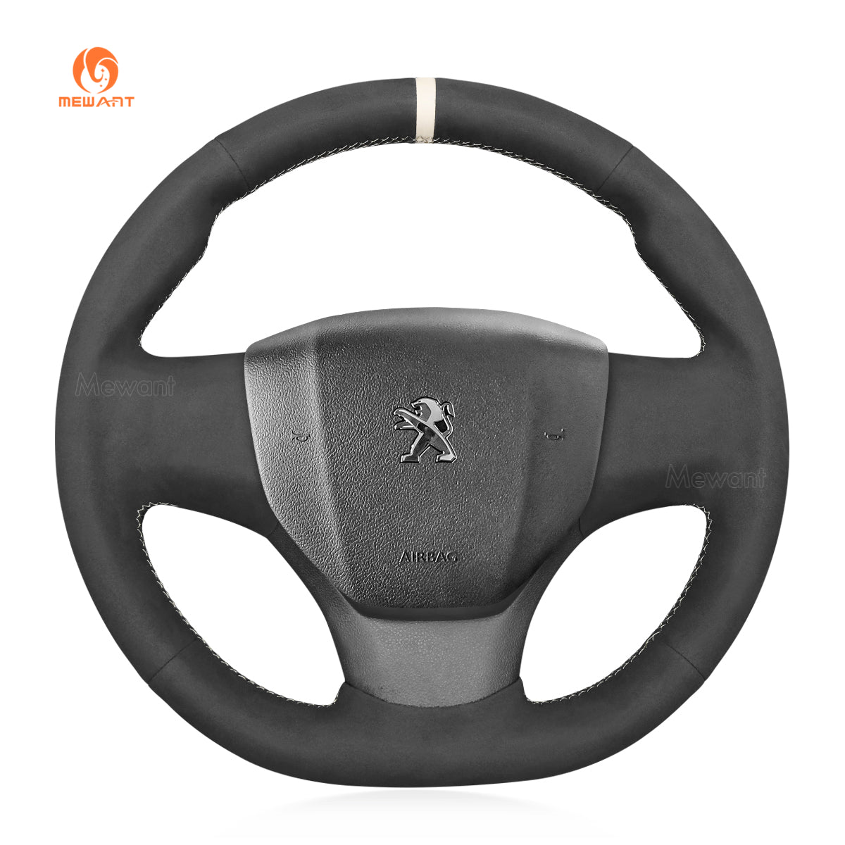 MEWANT Hand Stitch Car Steering Wheel Cover for Peugeot Expert Traveller / for Citreon Jumpy Spacetourer / for Fiat Scudo 2022 - Alcantara, Leather, Carbon Fiber, Easy Install, Non - Slip, Best Steering Wheel Cover