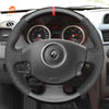 MEWANT Hand Stitch Car Steering Wheel Cover for Renault Megane Scenic2 (Grand Scenic) Kangoo - Alcantara, Leather, Carbon Fiber, Easy Install, Non - Slip, Best Steering Wheel Cover