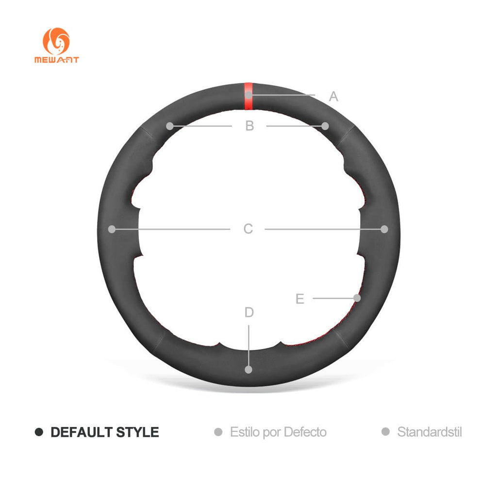 MEWANT Hand Stitch Car Steering Wheel Cover for Seat Leon FR|Cupra (MK2 1P) 2005 - 2009 / Ibiza FR (6L) 2005 - 2009 - Alcantara, Leather, Carbon Fiber, Easy Install, Non - Slip, Best Steering Wheel Cover