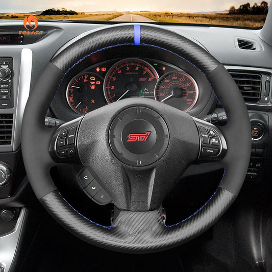 MEWANT Hand Stitch Car Steering Wheel Cover for Subaru Forester Impreza Legacy Outback Impreza WRX (WRX STI) Exiga - Mewant Cover