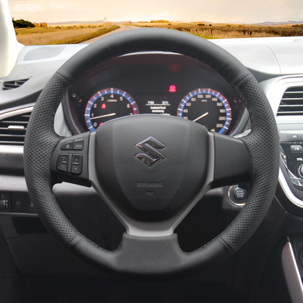 MEWANT Hand Stitch Car Steering Wheel Cover for Suzuki Swift 2011 - 2017 - Mewant Cover