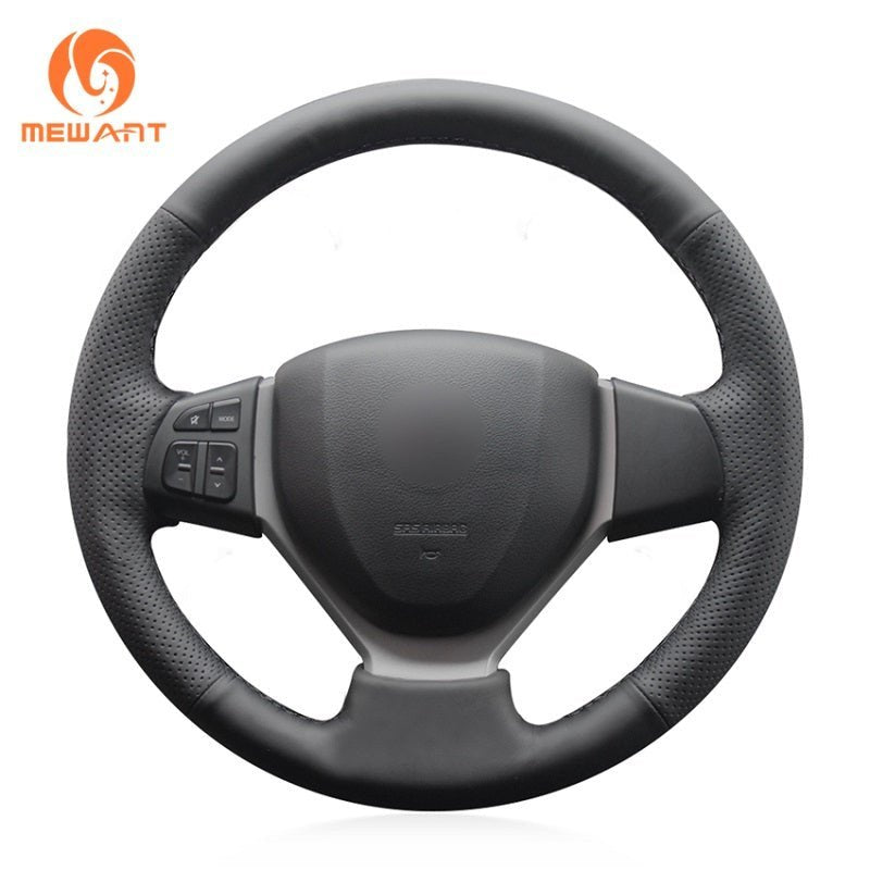 MEWANT Hand Stitch Car Steering Wheel Cover for Suzuki Swift 2011 - 2017 - Alcantara, Leather, Carbon Fiber, Easy Install, Non - Slip, Best Steering Wheel Cover
