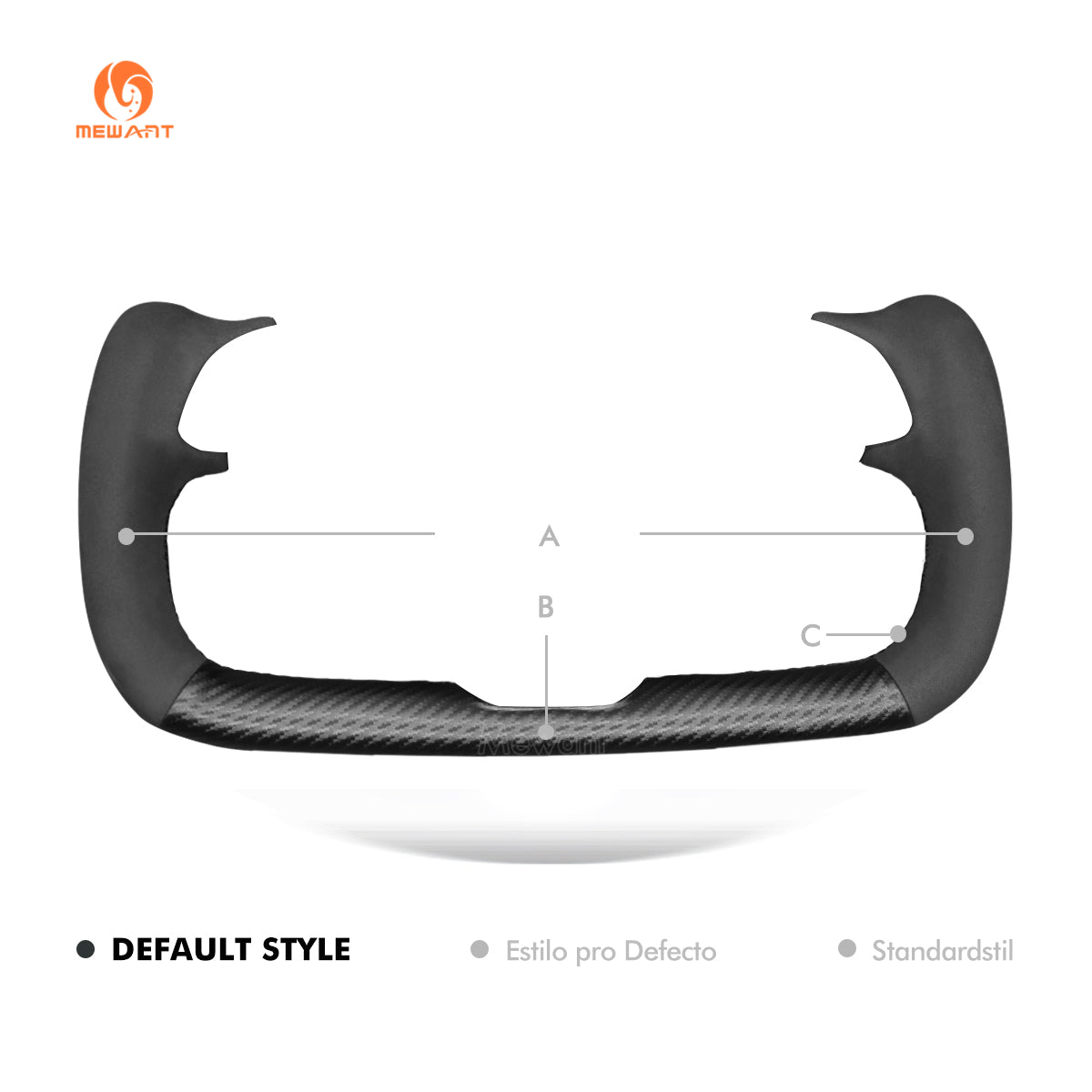 MEWANT Hand Stitch Car Steering Wheel Cover for Tesla Yoke Model S 2021 - 2023 / Model X 2021 - 2023 - Alcantara, Leather, Carbon Fiber, Easy Install, Non - Slip, Best Steering Wheel Cover