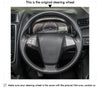 MEWANT Hand Stitch Car Steering Wheel Cover for Toyota Avanza Calya Rush Daihatsu Sigra - Alcantara, Leather, Carbon Fiber, Easy Install, Non - Slip, Best Steering Wheel Cover