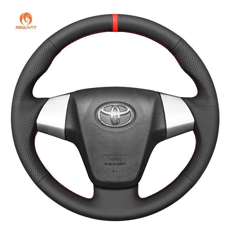 MEWANT Hand Stitch Car Steering Wheel Cover for Toyota Avanza Calya Rush Daihatsu Sigra - Alcantara, Leather, Carbon Fiber, Easy Install, Non - Slip, Best Steering Wheel Cover