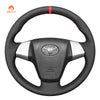 MEWANT Hand Stitch Car Steering Wheel Cover for Toyota Avanza Calya Rush Daihatsu Sigra - Alcantara, Leather, Carbon Fiber, Easy Install, Non - Slip, Best Steering Wheel Cover