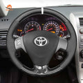 MEWANT Hand Stitch Car Steering Wheel Cover for Toyota Corolla Auris Isis Aygo (UK) Ractis Matrix Sienta Noah (Voxy) 2005 - 2015 - Alcantara, Leather, Carbon Fiber, Easy Install, Non - Slip, Best Steering Wheel Cover