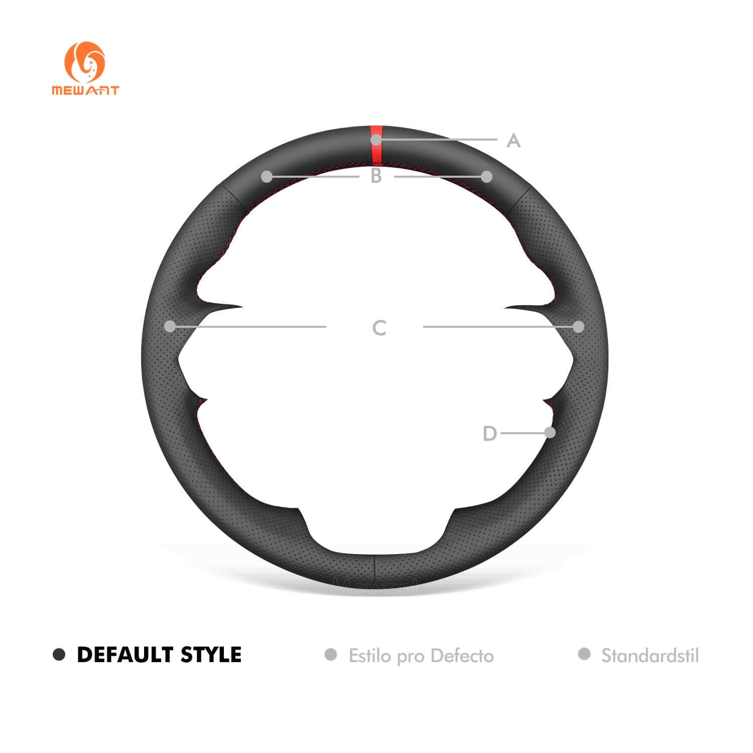 MEWANT Hand Stitch Car Steering Wheel Cover for Toyota Land Cruiser 300 GR Sport - Alcantara, Leather, Carbon Fiber, Easy Install, Non - Slip, Best Steering Wheel Cover