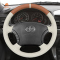 MEWANT Hand Stitch Car Steering Wheel Cover for Toyota Land Cruiser Prado Camry Kluger 2003 - 2011 - Alcantara, Leather, Carbon Fiber, Easy Install, Non - Slip, Best Steering Wheel Cover