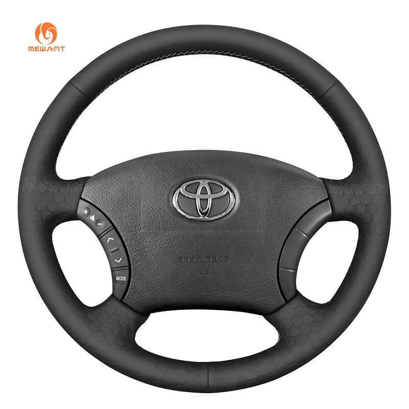 MEWANT Hand Stitch Car Steering Wheel Cover for Toyota Land Cruiser Prado Camry Kluger 2003 - 2011 - Alcantara, Leather, Carbon Fiber, Easy Install, Non - Slip, Best Steering Wheel Cover