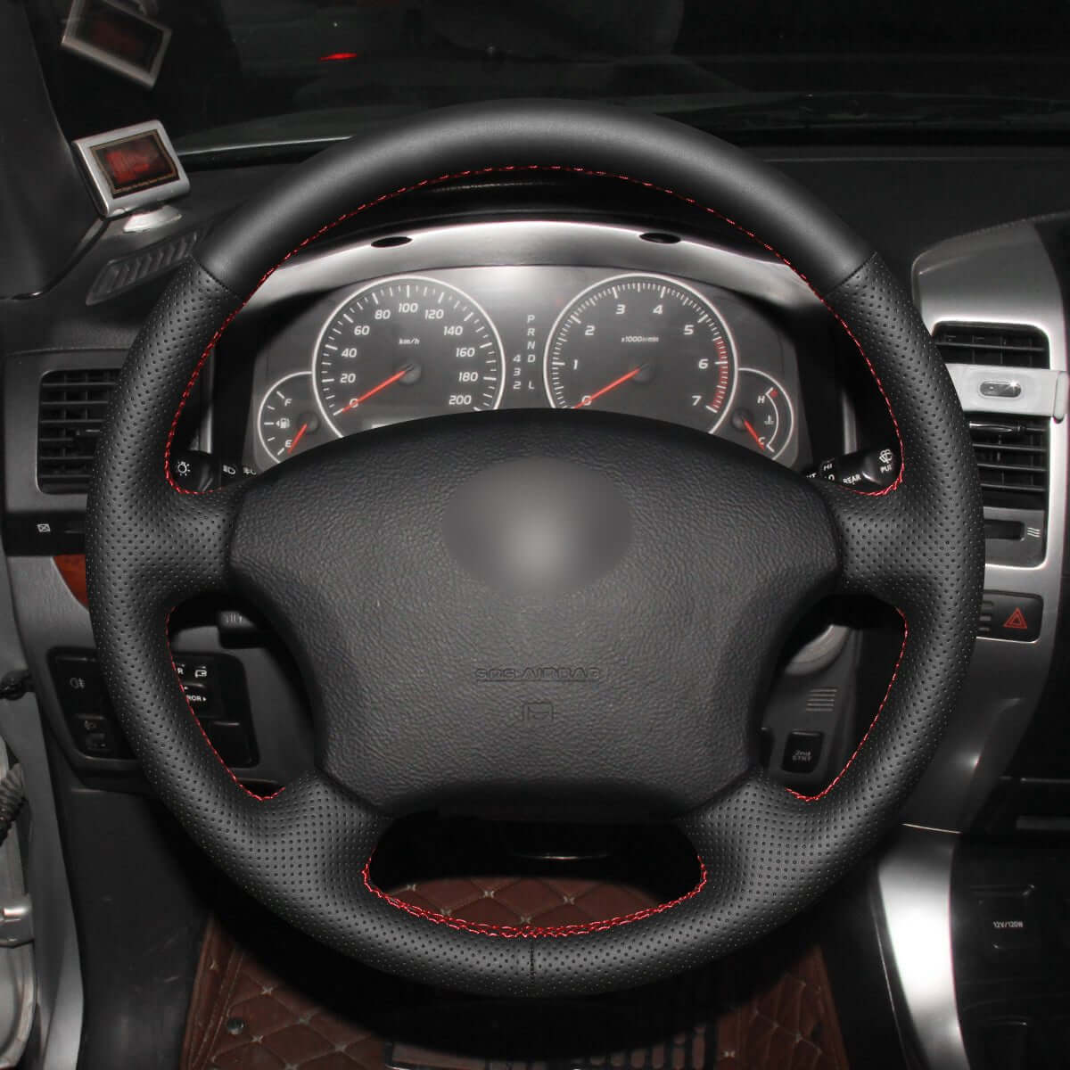 MEWANT Hand Stitch Car Steering Wheel Cover for Toyota Land Cruiser Prado Camry Kluger 2003 - 2011 - Alcantara, Leather, Carbon Fiber, Easy Install, Non - Slip, Best Steering Wheel Cover