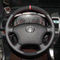 MEWANT Hand Stitch Car Steering Wheel Cover for Toyota Land Cruiser Prado Camry Kluger 2003 - 2011 - Alcantara, Leather, Carbon Fiber, Easy Install, Non - Slip, Best Steering Wheel Cover