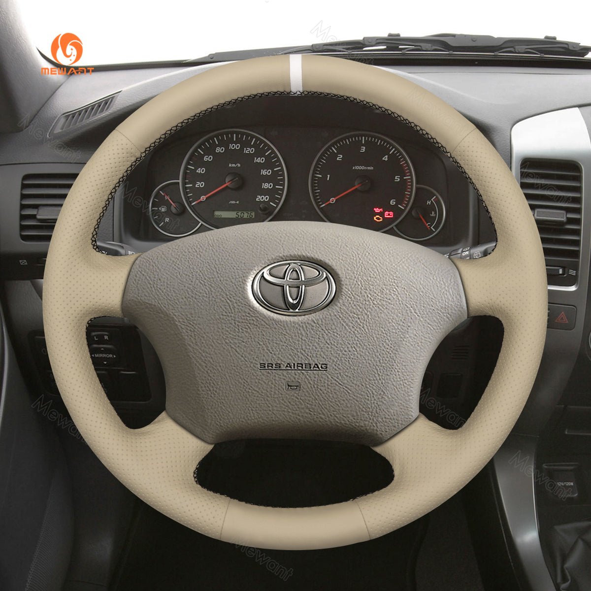 MEWANT Hand Stitch Car Steering Wheel Cover for Toyota Land Cruiser Prado Camry Kluger - Mewant Cover