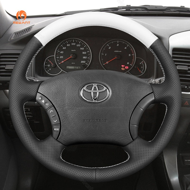 MEWANT Hand Stitch Car Steering Wheel Cover for Toyota Land Cruiser Prado Camry Kluger - Alcantara, Leather, Carbon Fiber, Easy Install, Non - Slip, Best Steering Wheel Cover