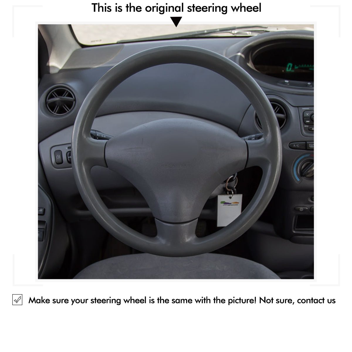 MEWANT Hand Stitch Car Steering Wheel Cover for Toyota Yaris Vitz Probox Sienta Succeed Echo Porte - Mewant Cover