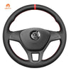 MEWANT Hand Stitch Car Steering Wheel Cover for Volkswagen VW Amarok T6 California Caravelle Kombi Multivan Transporter - Mewant Cover