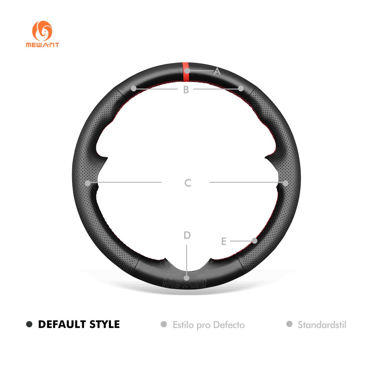 MEWANT Hand Stitch Car Steering Wheel Cover for Volkswagen VW Amarok T6 California Caravelle Kombi Multivan Transporter - Alcantara, Leather, Carbon Fiber, Easy Install, Non - Slip, Best Steering Wheel Cover