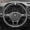 MEWANT Hand Stitch Car Steering Wheel Cover for Volkswagen VW Amarok T6 California T6 Caravelle T6 Kombi T6 Multivan T6 Transporter - Mewant Cover