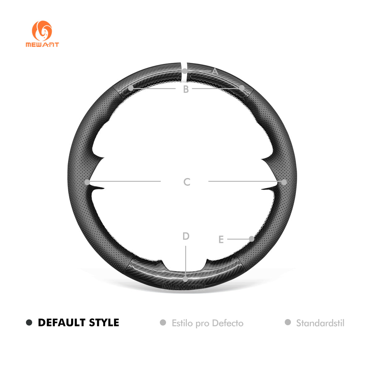 MEWANT Hand Stitch Car Steering Wheel Cover for Volkswagen VW Amarok T6 California T6 Caravelle T6 Kombi T6 Multivan T6 Transporter - Alcantara, Leather, Carbon Fiber, Easy Install, Non - Slip, Best Steering Wheel Cover