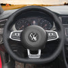 MEWANT Hand Stitch Car Steering Wheel Cover for Volkswagen VW Golf GTI 7 2015 - 2021 / Golf R 2015 - 2019 / Jetta GLI 2015 - 2018 - Alcantara, Leather, Carbon Fiber, Easy Install, Non - Slip, Best Steering Wheel Cover