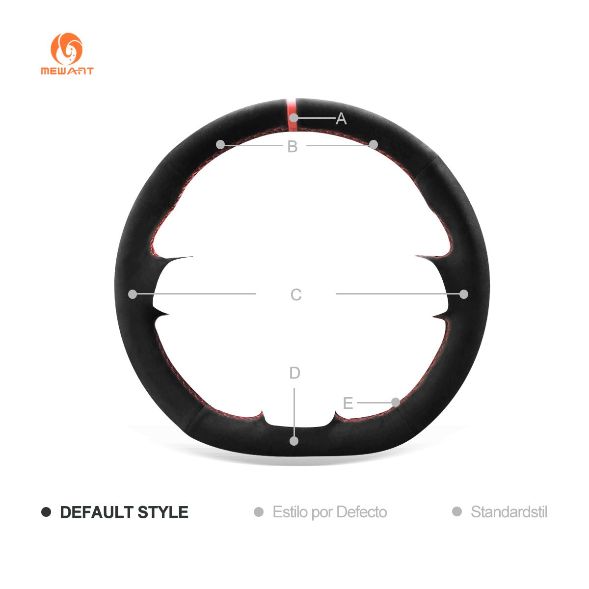 MEWANT Hand Stitch Car Steering Wheel Cover for Volkswagen VW Golf GTI 7 2015 - 2021 / Golf R 2015 - 2019 / Jetta GLI 2015 - 2018 - Alcantara, Leather, Carbon Fiber, Easy Install, Non - Slip, Best Steering Wheel Cover