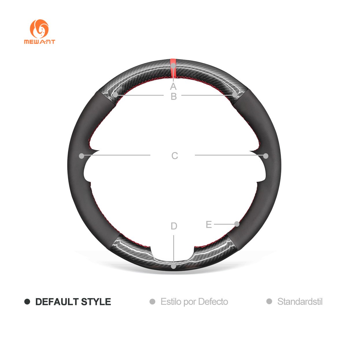 MEWANT Hand Stitch Car Steering Wheel Cover for Volkswagen Golf Tiguan Limited Passat Jetta - Alcantara, Leather, Carbon Fiber, Easy Install, Non - Slip, Best Steering Wheel Cover