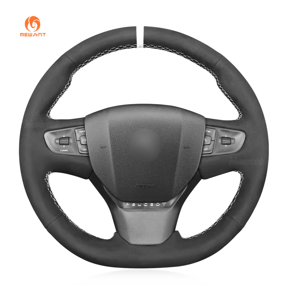MEWANT Hand Stitch Car Steering Wheel Peugeot Expert Traveller / for Peugeot Expert 2016 - 2025 / Traveller 2016 - 2025 - Alcantara, Leather, Carbon Fiber, Easy Install, Non - Slip, Best Steering Wheel Cover