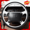 MEWANT Hand Stitch Carbon Fiber Black Leather Suede Car Steering Wheel Cover for Chevrolet Tahoe Silverado 1995 - 1997 - Alcantara, Leather, Carbon Fiber, Easy Install, Non - Slip, Best Steering Wheel Cover
