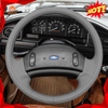 MEWANT Hand Stitch Carbon Fiber Black Leather Suede Car Steering Wheel Cover for Ford F150/F250/F350/Bronco 1992 - 1996 - Alcantara, Leather, Carbon Fiber, Easy Install, Non - Slip, Best Steering Wheel Cover