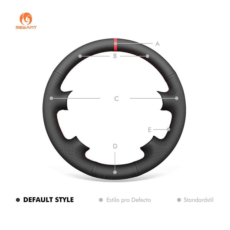 MEWANT Hand Stitch Carbon Fiber Black Leather Suede Car Steering Wheel Cover for Ford Mustang LX GT 1990 - 199 - Alcantara, Leather, Carbon Fiber, Easy Install, Non - Slip, Best Steering Wheel Cover