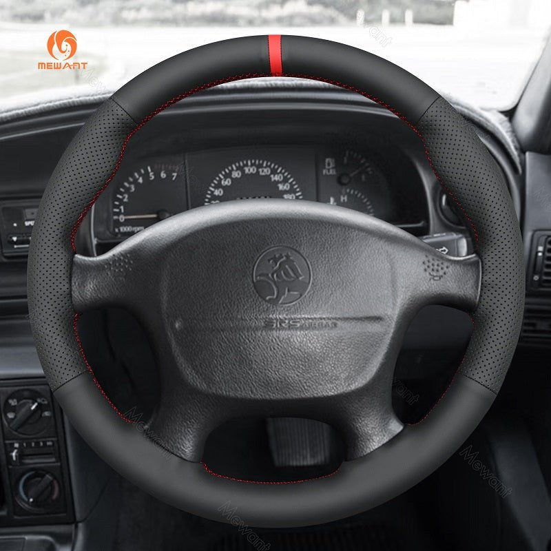 MEWANT Hand Stitch Carbon Fiber Black Leather Suede Car Steering Wheel Cover for Holden VU Ute VT VX Commodore VT VX Berlina 1997 - 2002 - Alcantara, Leather, Carbon Fiber, Easy Install, Non - Slip, Best Steering Wheel Cover