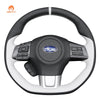 MEWANT Hand Stitch Carbon Fiber Black Leather Suede Car Steering Wheel Cover for Subaru WRX (STI) Levorg 2015 - 2019 - Alcantara, Leather, Carbon Fiber, Easy Install, Non - Slip, Best Steering Wheel Cover