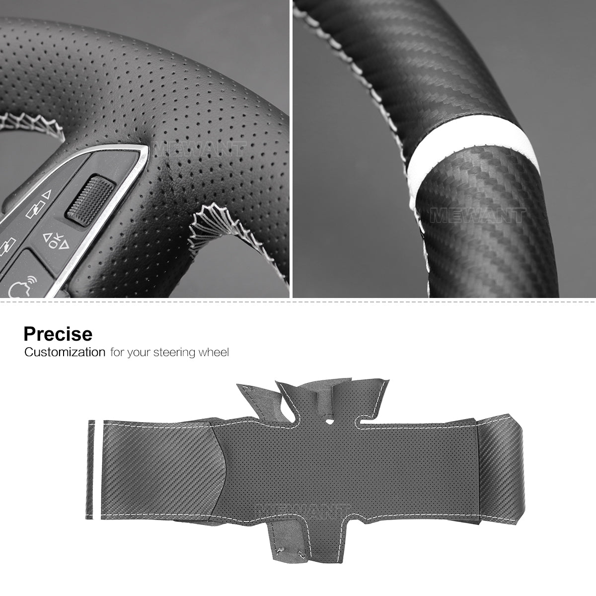 MEWANT Hand Stitch Carbon Fiber Leather for Seat Leon Ibiza Alhambra Arona Ateca - Mewant Cover