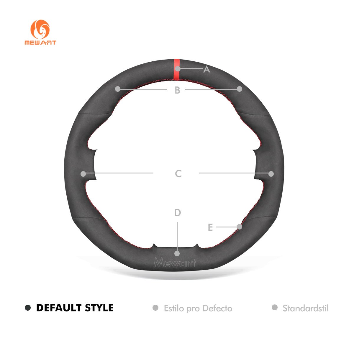 MEWANT Hand Stitch Carbon Fiber Suede Car Steering Wheel Cover for Volkswagen Golf GTI 5 (V) / Golf R32 Scirocco / Passat Variant (R - Line) / Tiguan (R - Line) - Alcantara, Leather, Carbon Fiber, Easy Install, Non - Slip, Best Steering Wheel Cover