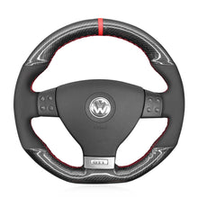 Bild in den Galerie-Viewer laden, MEWANT Hand Stitch Carbon Fiber Suede Car Steering Wheel Cover for Golf GTI 5 (V) / Golf R32 Scirocco / Passat Variant (R - Line) / Tiguan (R - Line) - Mewant Cover
