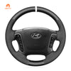 MEWANT Hand Stitch Carbon Fiber Suede Car Steering Wheel Cover for Hyundai Santa Fe 2007 - 2012 - Mewant Cover