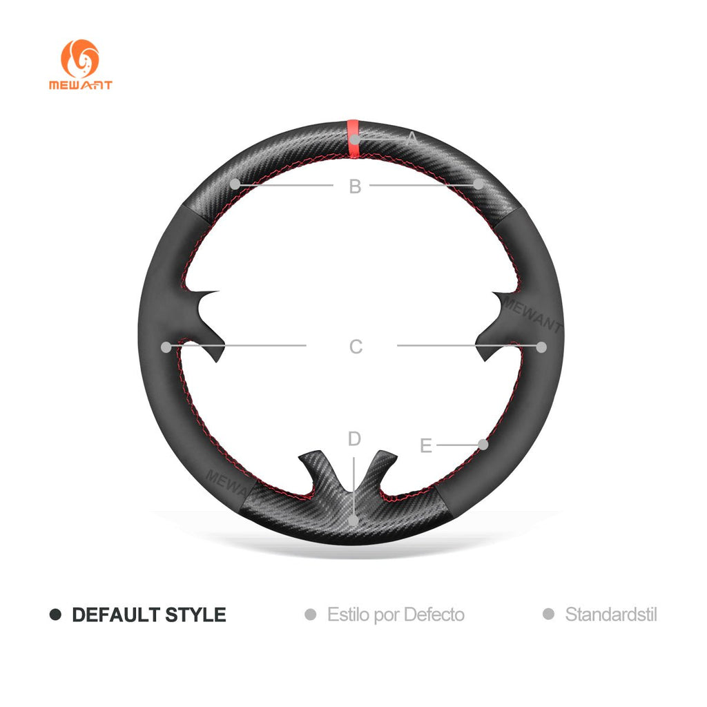 MEWANT Hand Stitch Carbon Fiber Suede Leather Car Steering Cover for Porsche Cayenne 2003 - 2010 - Alcantara, Leather, Carbon Fiber, Easy Install, Non - Slip, Best Steering Wheel Cover