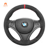 MEWANT Hand Stitch Dark Alcantara Car Steering Wheel Cover for BMW 1 Series E81 E82 E87 E88 / 3 Series E90 E91 E92 E93 / X1 E84 - Mewant Cover