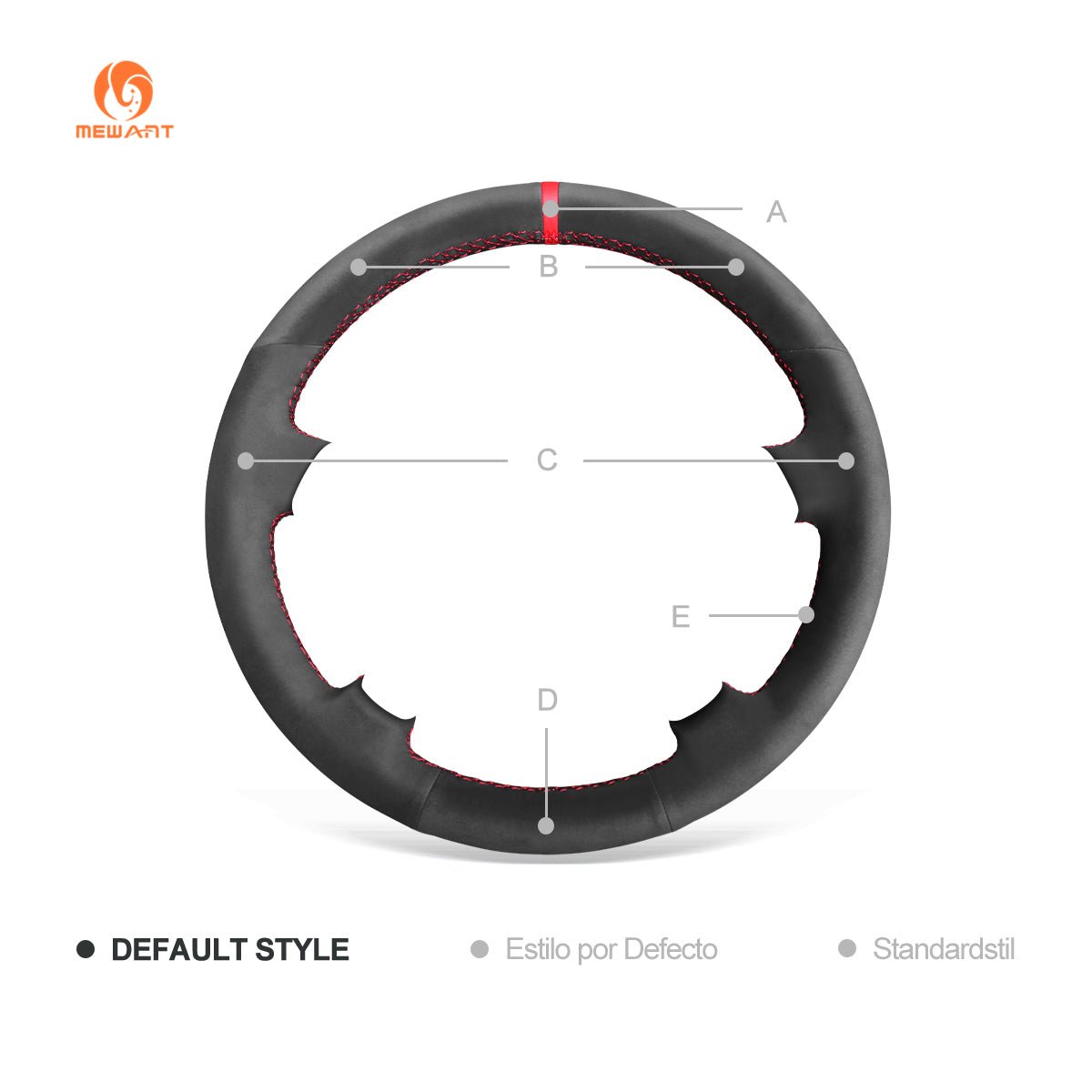 MEWANT Hand Stitch Dark Grey Alcantara Black Suede Car Steering Wheel Cover for Mercedes Benz C - Class W204 2007 - 2011 - Alcantara, Leather, Carbon Fiber, Easy Install, Non - Slip, Best Steering Wheel Cover