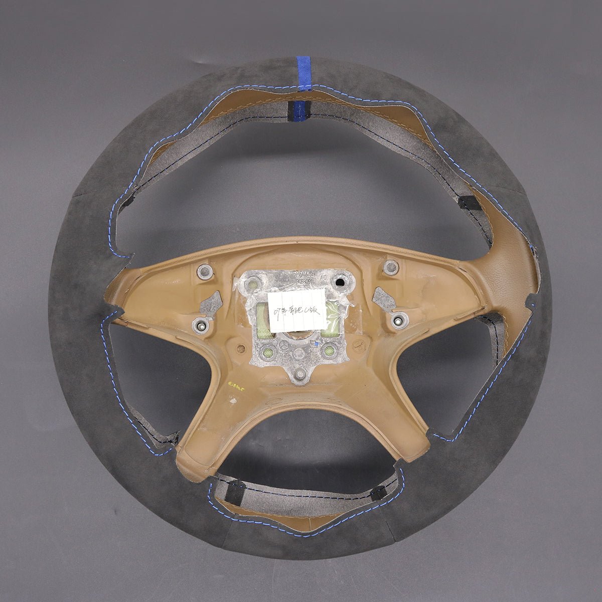 MEWANT Hand Stitch Dark Grey Alcantara Black Suede Car Steering Wheel Cover for Mercedes Benz C - Class W204 2007 - 2011 - Alcantara, Leather, Carbon Fiber, Easy Install, Non - Slip, Best Steering Wheel Cover