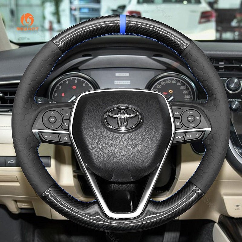 MEWANT Hand Stitch Dark Grey Alcantara Car Steering for Toyota Camry Corolla RAV4 Avalon - Mewant Cover