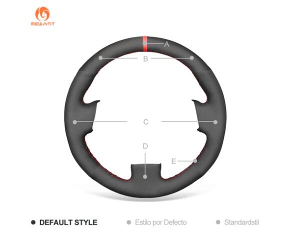 MEWANT Hand Stitch Dark Grey Alcantara Car Steering Wheel Cover for Audi A1 (8X) Sportback A3 (8V) A4 (B9) Avant A5 (F5) Q2 - Alcantara, Leather, Carbon Fiber, Easy Install, Non - Slip, Best Steering Wheel Cover