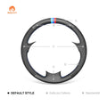 MEWANT Hand Stitch Dark Grey Alcantara Car Steering Wheel Cover for BMW 5 Series E60 E61 2003 - 2010 - Alcantara, Leather, Carbon Fiber, Easy Install, Non - Slip, Best Steering Wheel Cover